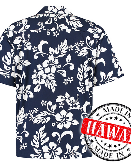 Hawaiian Shirt with Blue Floral Design