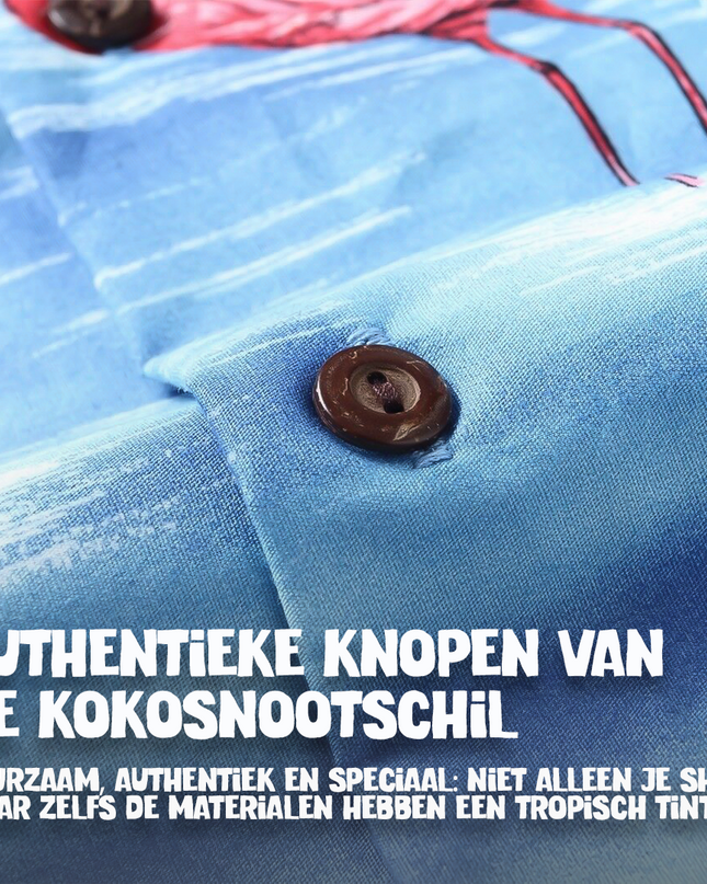 Havaijinpaita flamingo vedessä -kuosilla