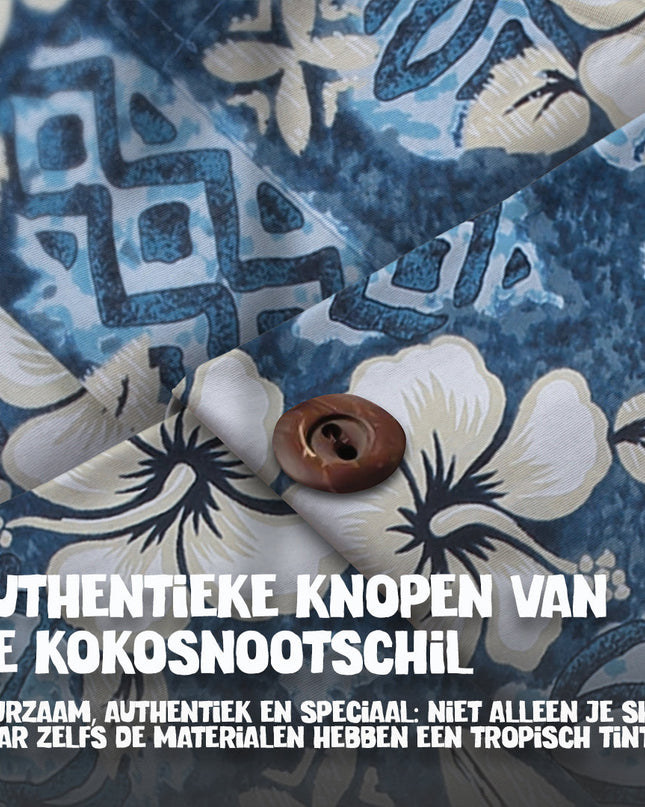 Hibiscus Surfboards Blue Hawaiian Shirt