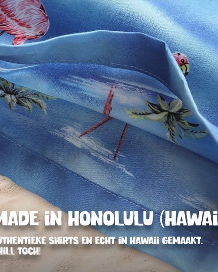 Hawaiian Shirt Flamingo in Water Design