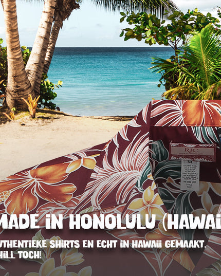 Tropical Oasis Bordeaux Hawaiian Shirt