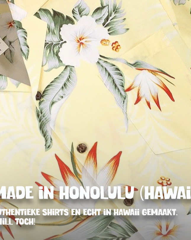 Hibiskuskeltainen Havaijinpaita miehille