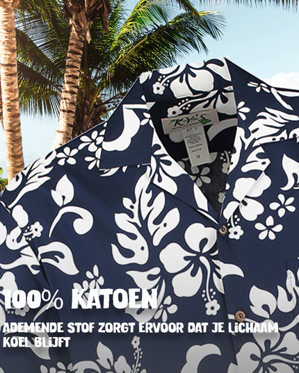 Hawaiian Shirt with Blue Floral Design