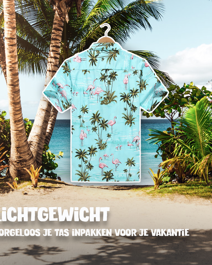 Hawaiian Shirt with Flamingos Design
