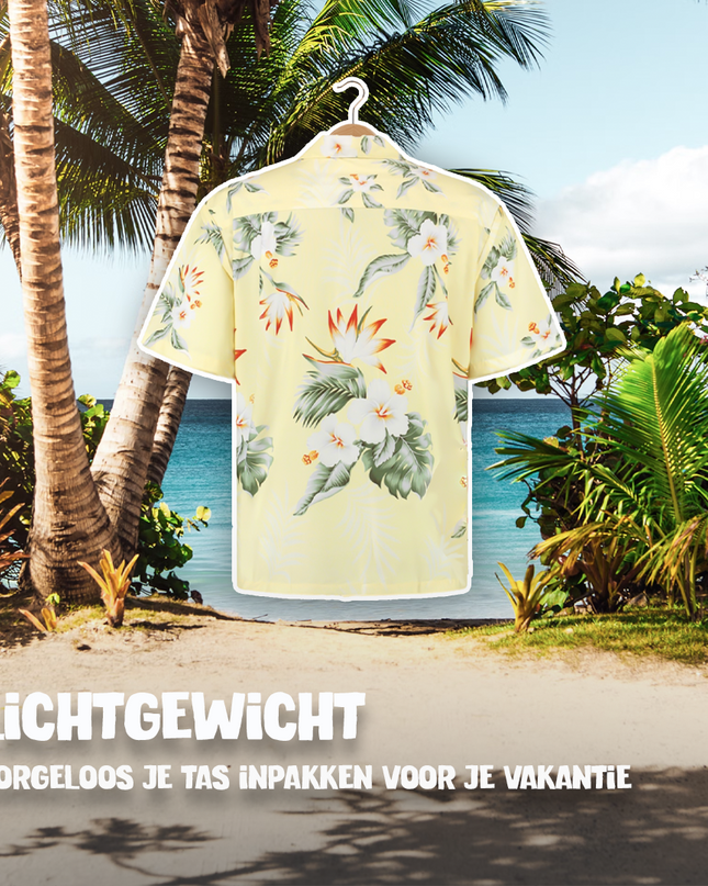 Hibiskuskeltainen Havaijinpaita miehille