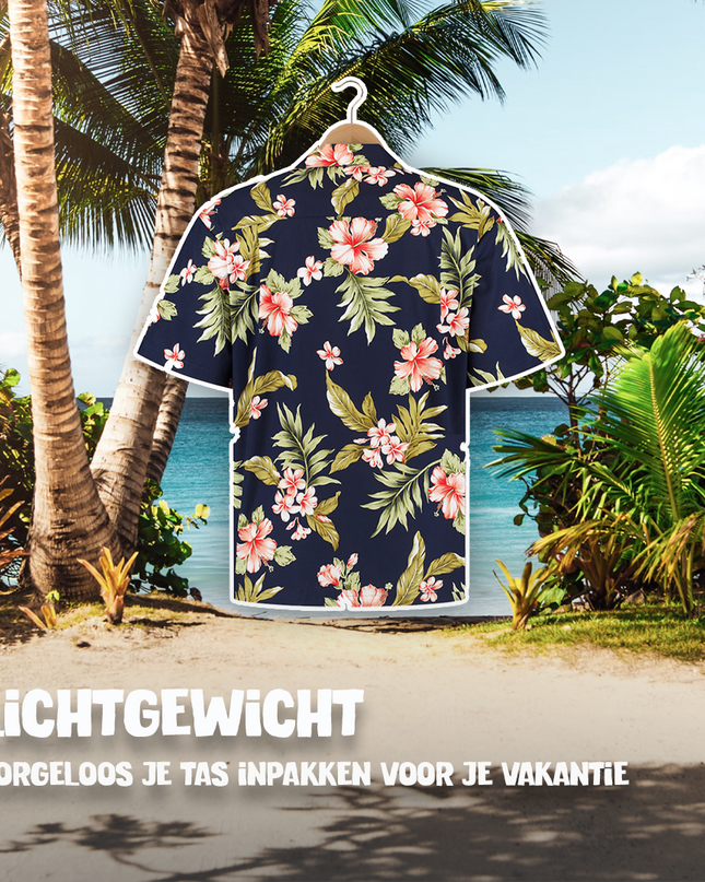 Hibiskus-sininen havaijipaita miehille