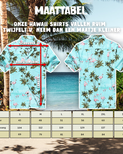 Hawaiian Shirt with Flamingos Design