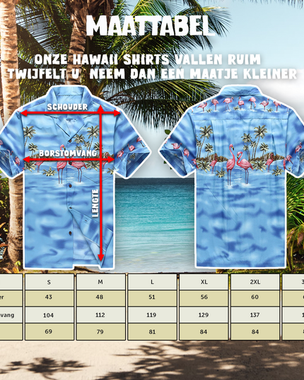 Hawaiian Shirt Flamingo in Water Design