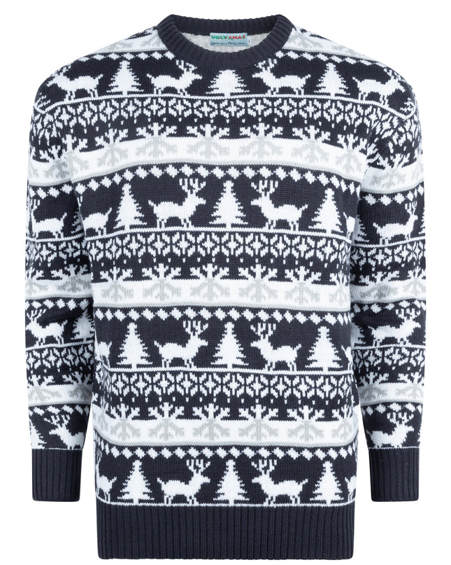 Christmas Sweater Marius for Women in Modern Blue & White