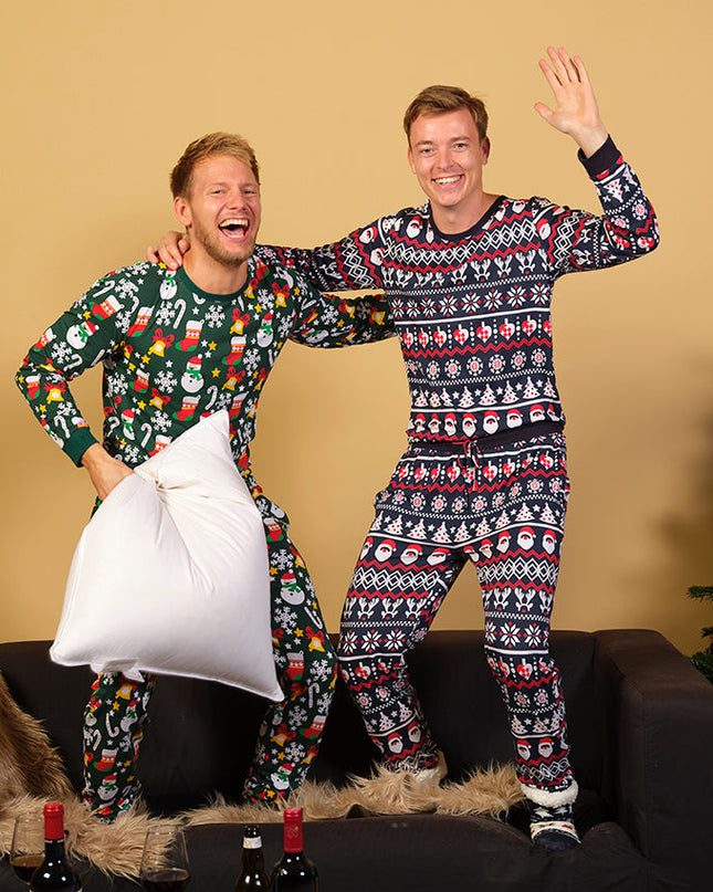 Blue Christmas Pajamas for Men
