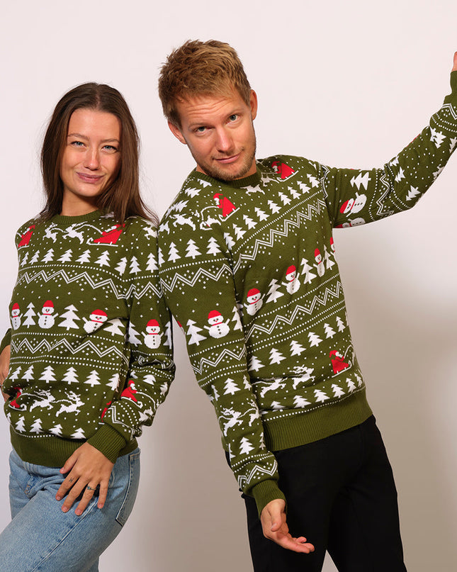Stylish Green Christmas Sweater - Unisex Holiday Fashion