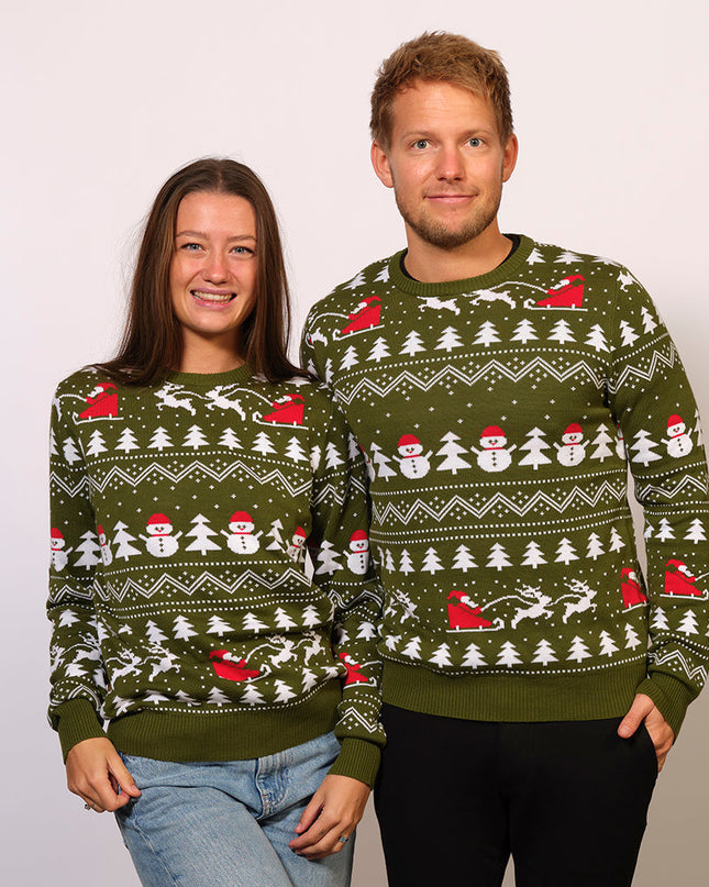 Stylish Green Christmas Sweater - Unisex Holiday Fashion