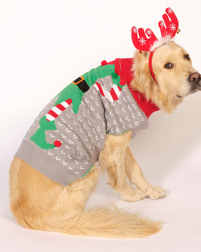 Gray Dog Christmas Sweater