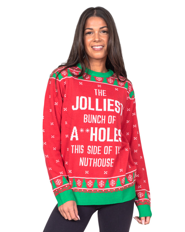 The Jolliest Bunch Red Ugly Christmas Sweater