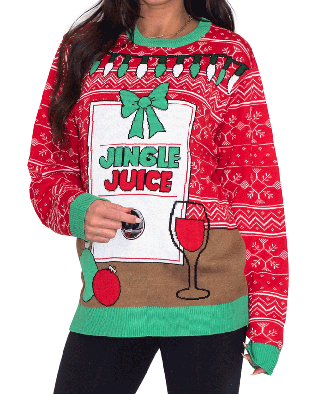 Jingle Juice Beverage Themed Ugly Christmas Sweater