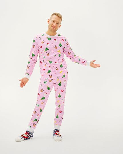 Pinkish Christmas Pajamas for Men - Year-Round Comfort