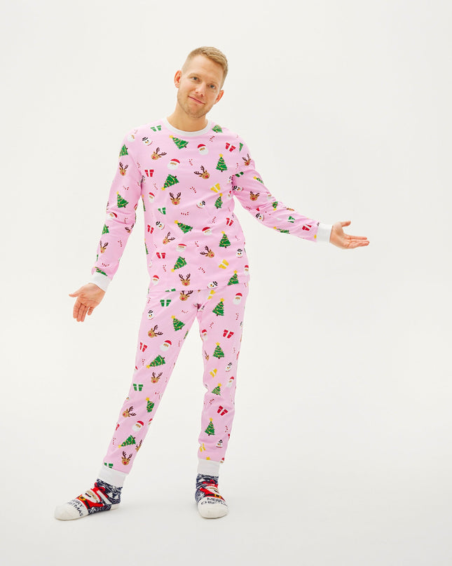 Pinkish Christmas Pajamas for Men - All-Year Comfort
