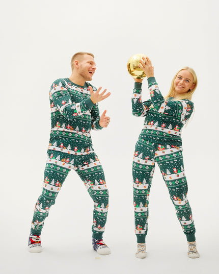 Cozy Christmas Green Pajamas for the Family