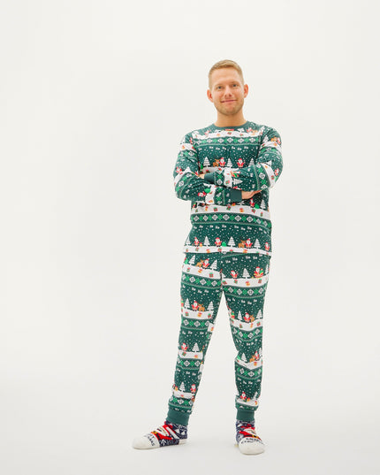 Cozy Christmas Green Pajamas for the Family