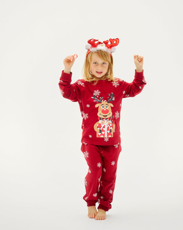 Rudolf's Cute Red Christmas Pajamas for Kids