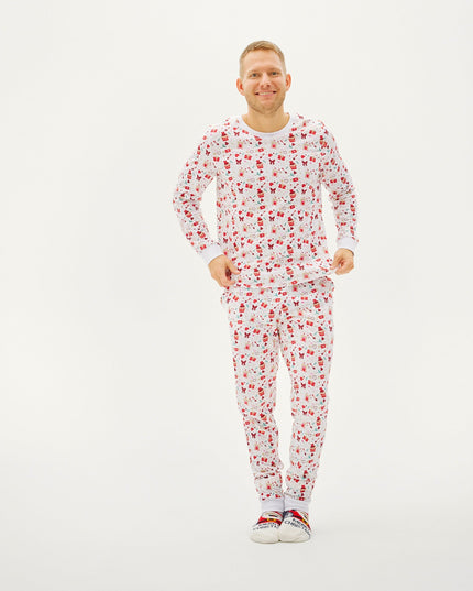 White Valentine's Day Pajamas for Men