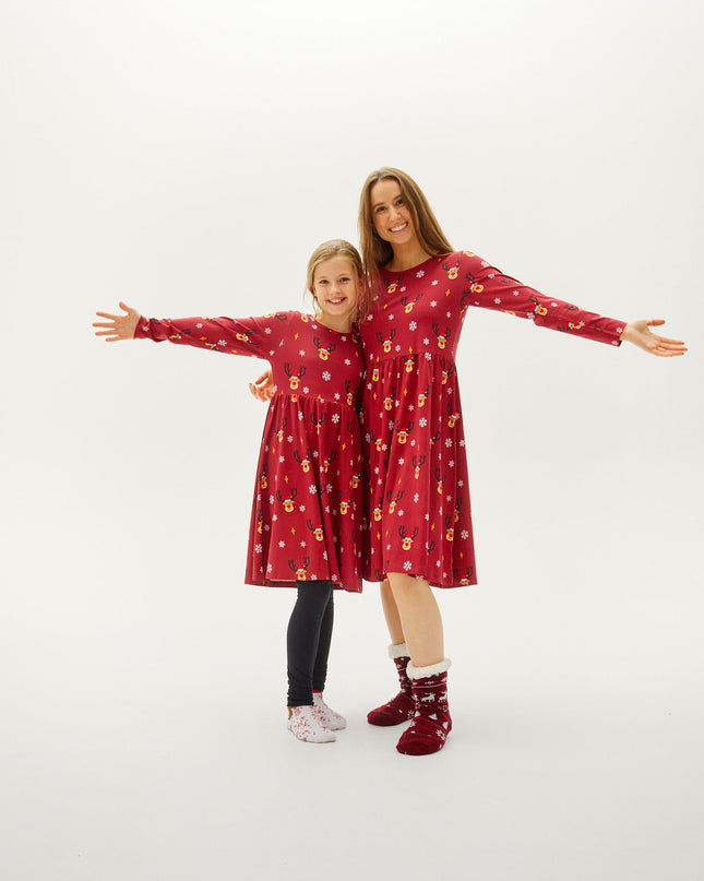 Rudolph Christmas Dress for Kids