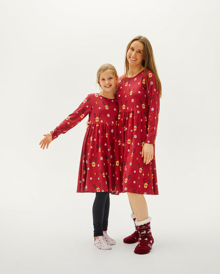 Rudolph Christmas Dress for Kids