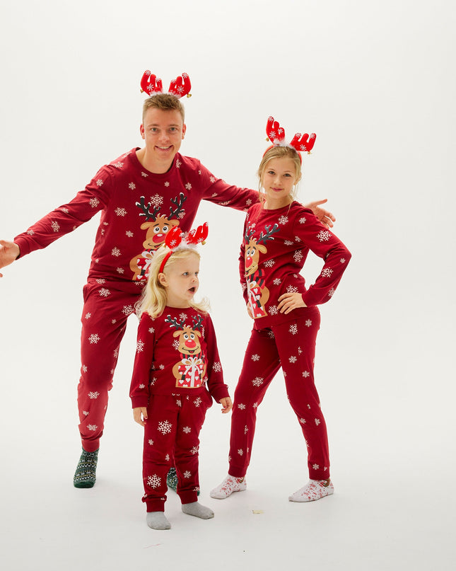 Rudolf's Cute Red Christmas Pajamas for Kids