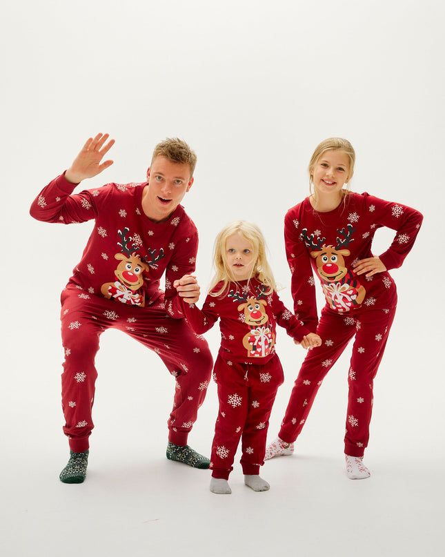 Rudolf's Cute Red Christmas Pajamas for Kids