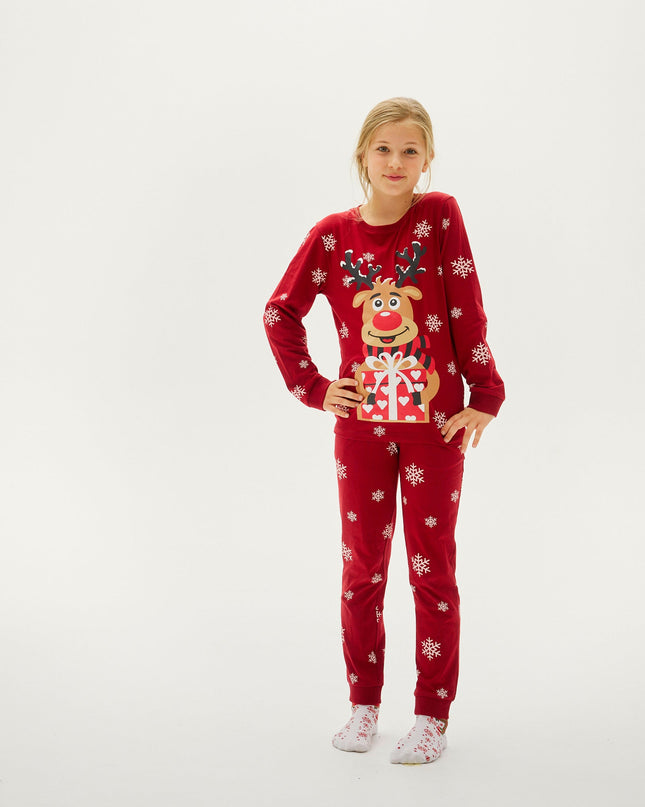 Rudolf's Cute Red Christmas Pajamas for Kids