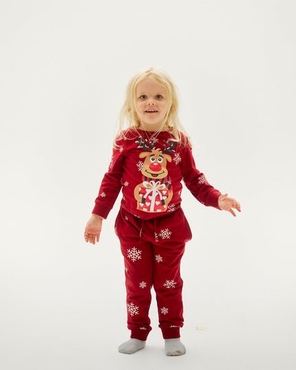Rudolf's Cute Red Christmas Pajamas for Kids