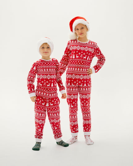 Peaceful Bordeaux Christmas Pajamas for Kids
