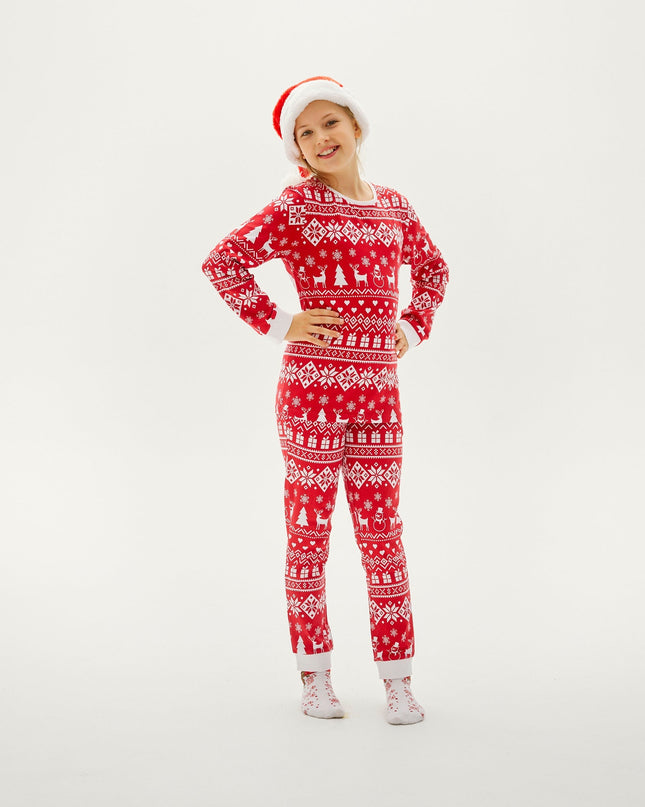 Peaceful Bordeaux Christmas Pajamas for Kids