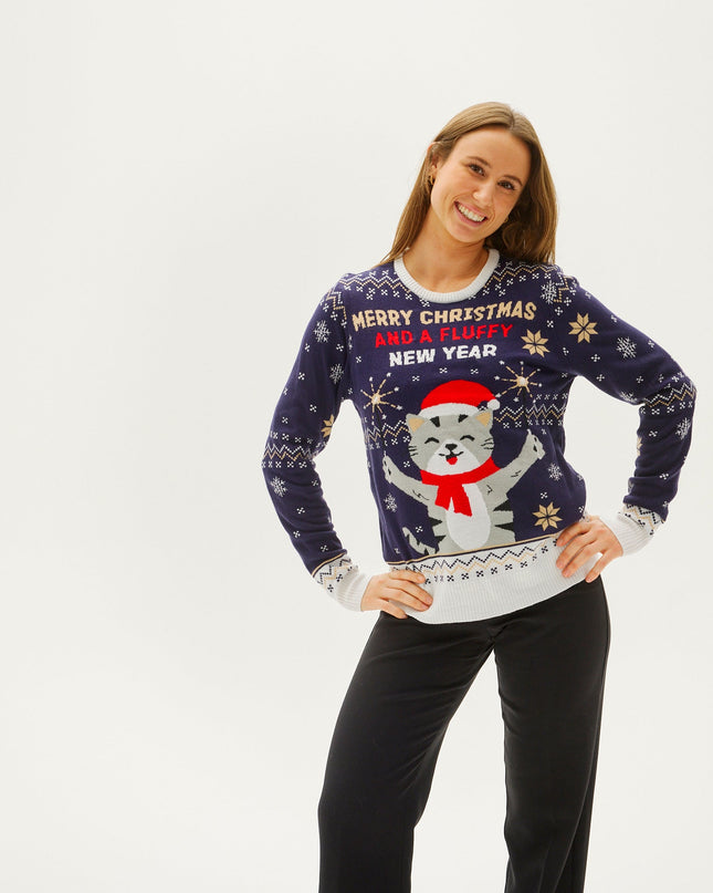 Merry Christmas And A Fluffy New Year Sweater - Women