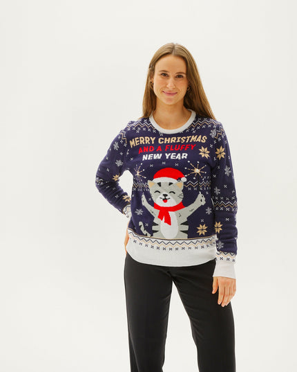 Merry Christmas And A Fluffy New Year Sweater - Women