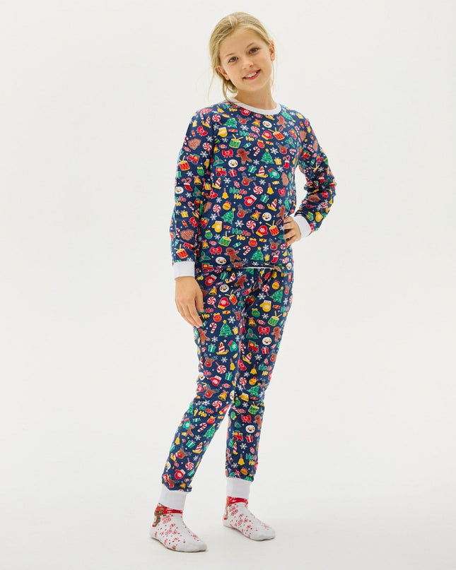 "Crazy" Blue Navy Christmas Pajamas for Kids - Family Favorite