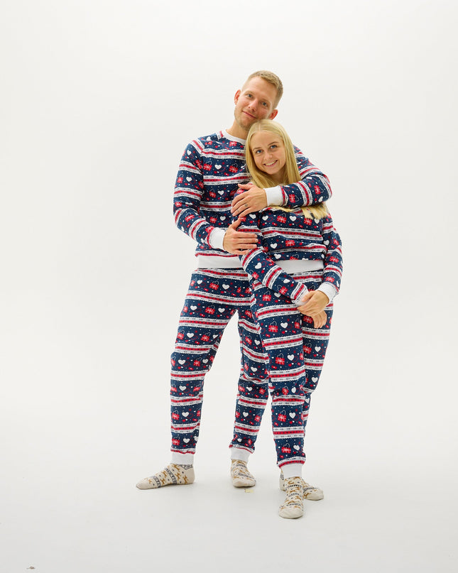 Navy Valentine's Set for Women's Christmas Pajamas