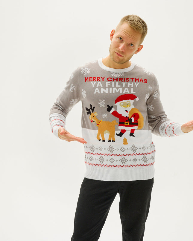 Ya Filthy Animal Christmas Sweater - Men