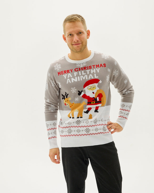 Ya Filthy Animal Christmas Sweater - Men