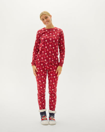 Valentine's Christmas Pajamas in Red for Kids