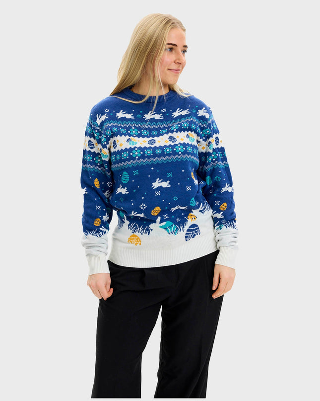 Cute Easter Sweater Blue - Women's Edition