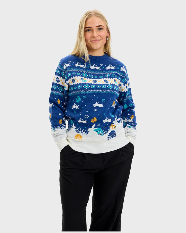 Cute Easter Sweater Blue - Women's Edition