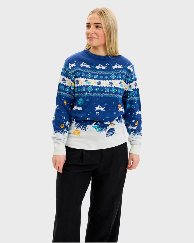 Cute Easter Sweater Blue - Women's Edition