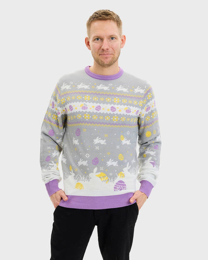 Cute Gray Easter Sweater for Men
