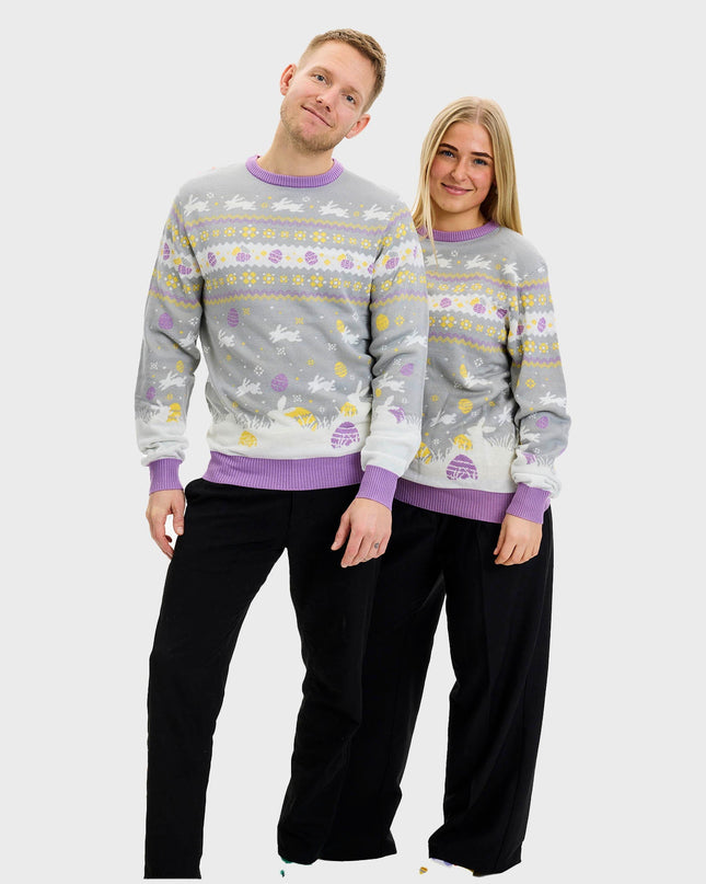 Cute Gray Easter Sweater for Men