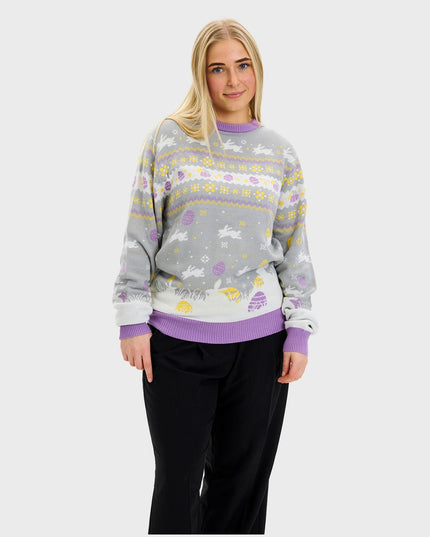 Cute Gray Easter Sweater for Women