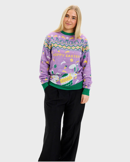 Eggercise Easter Sweater Purple - Women's Edition