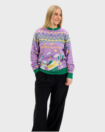 Eggercise Easter Sweater Purple - Women's Edition