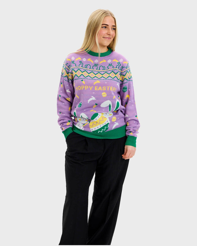 Eggercise Easter Sweater Purple - Women's Edition