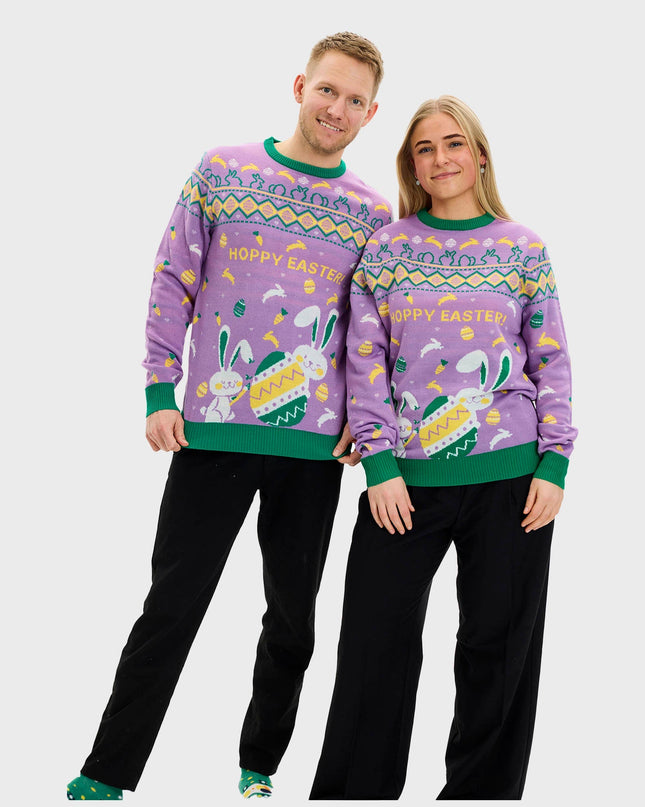 Eggercise Easter Sweater Purple for Men